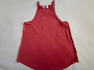 Womens Tank Top Size L Terracotta Rust Halter High Neck  Flowy Sleeveless